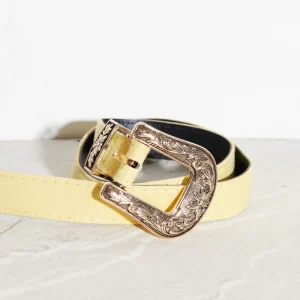 Yellow Detail Buckle Belt - Novah